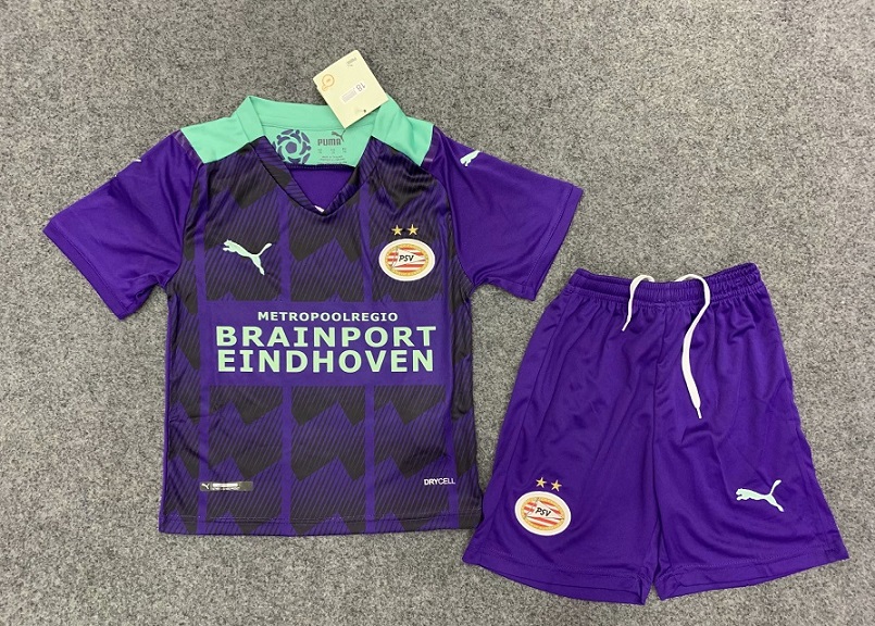 Kids-PSV 21/22 Away Purple Soccer Jersey